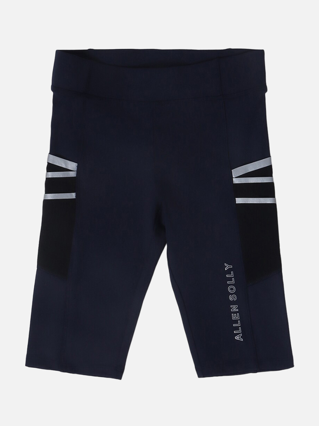 

Allen Solly Junior Girls Typography Printed Mid-Rise Regular Shorts, Navy blue