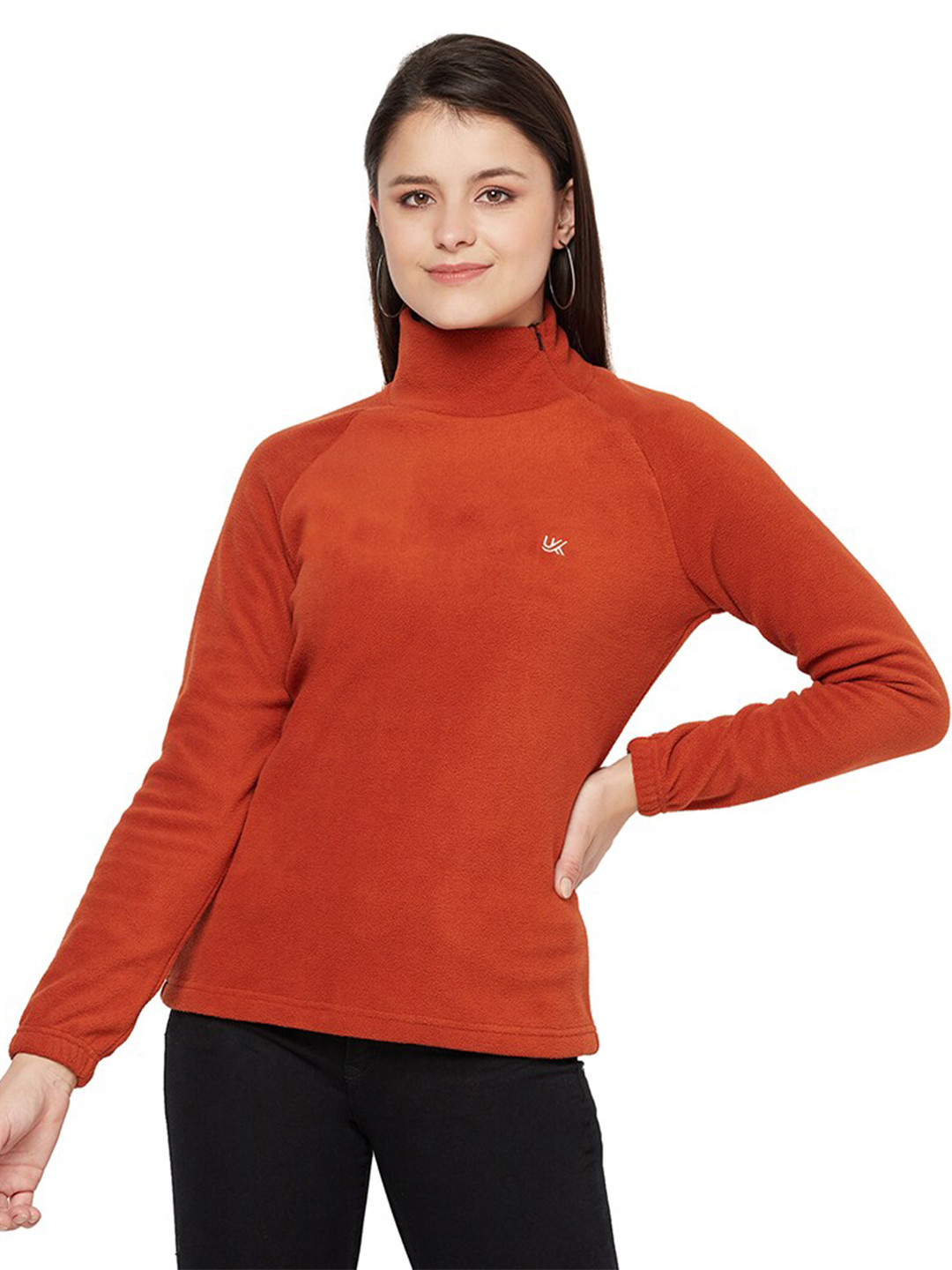 

URKNIT Women Orange Sweatshirt