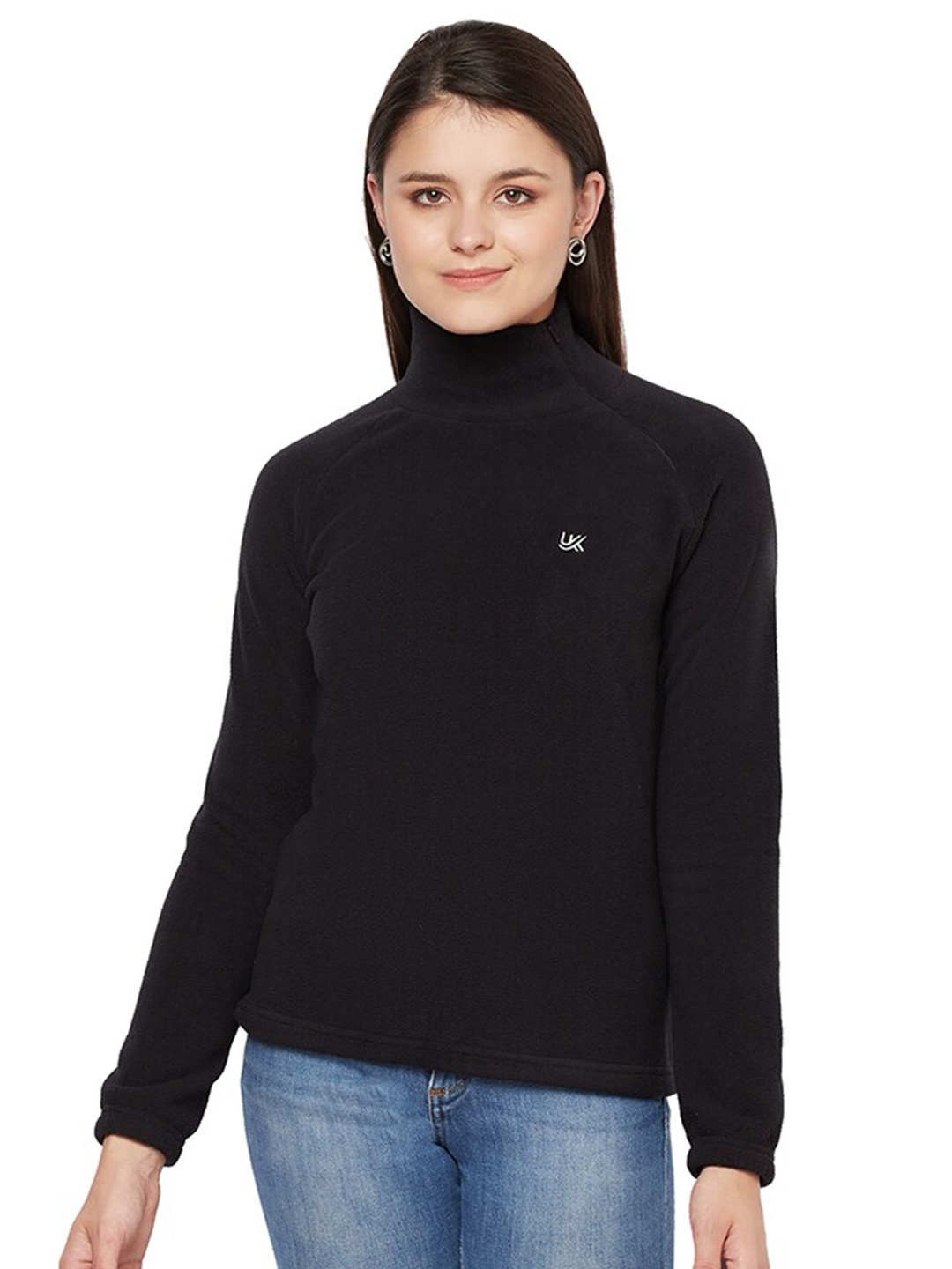 

URKNIT Women Black Sweatshirt