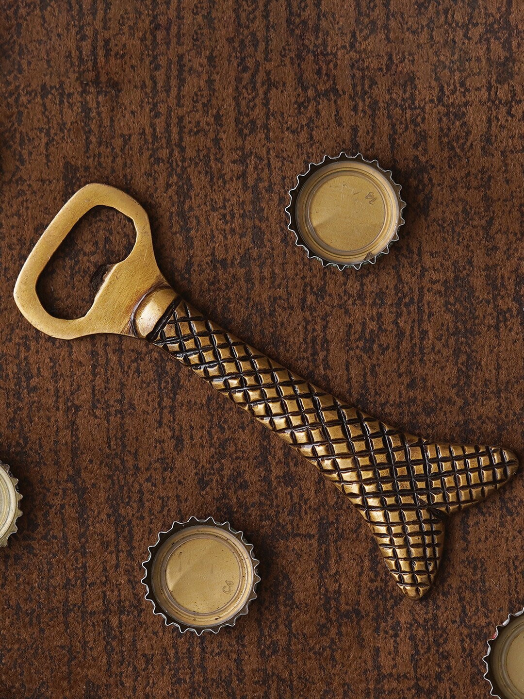 

eCraftIndia Brass Mermaid Tail Bottle Opener, Gold