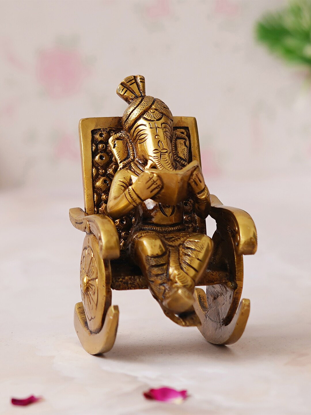 

eCraftIndia Gold Toned Lord Ganesha Idol Brass Showpiece
