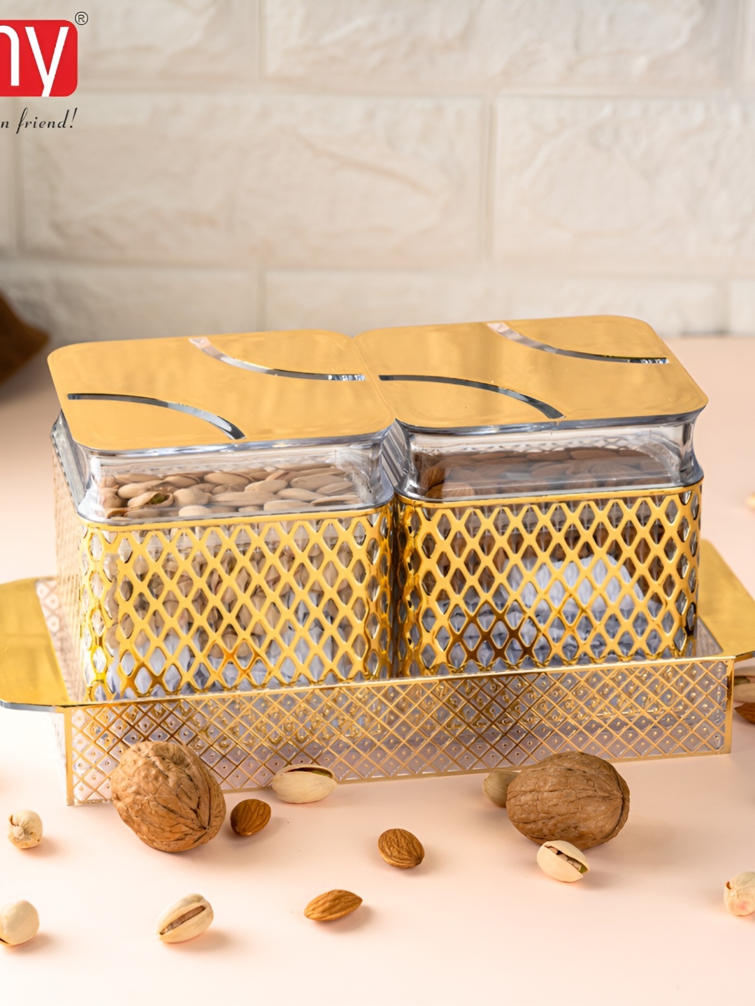 

Speack Gold Toned 2 Pieces Melamine Textured Serving Bowls 500ml