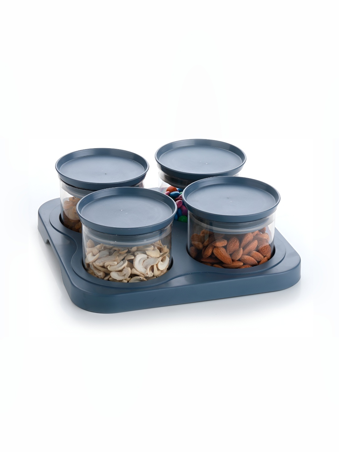 

Speack Grey 4 Pieces Food Containers with Leak-Free Lid and Tray 450 ml