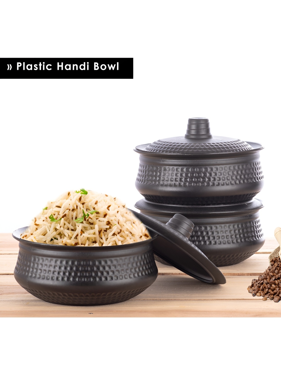 

Speack Black 3 Pieces Easy to Clean Serving Handi 1.1L