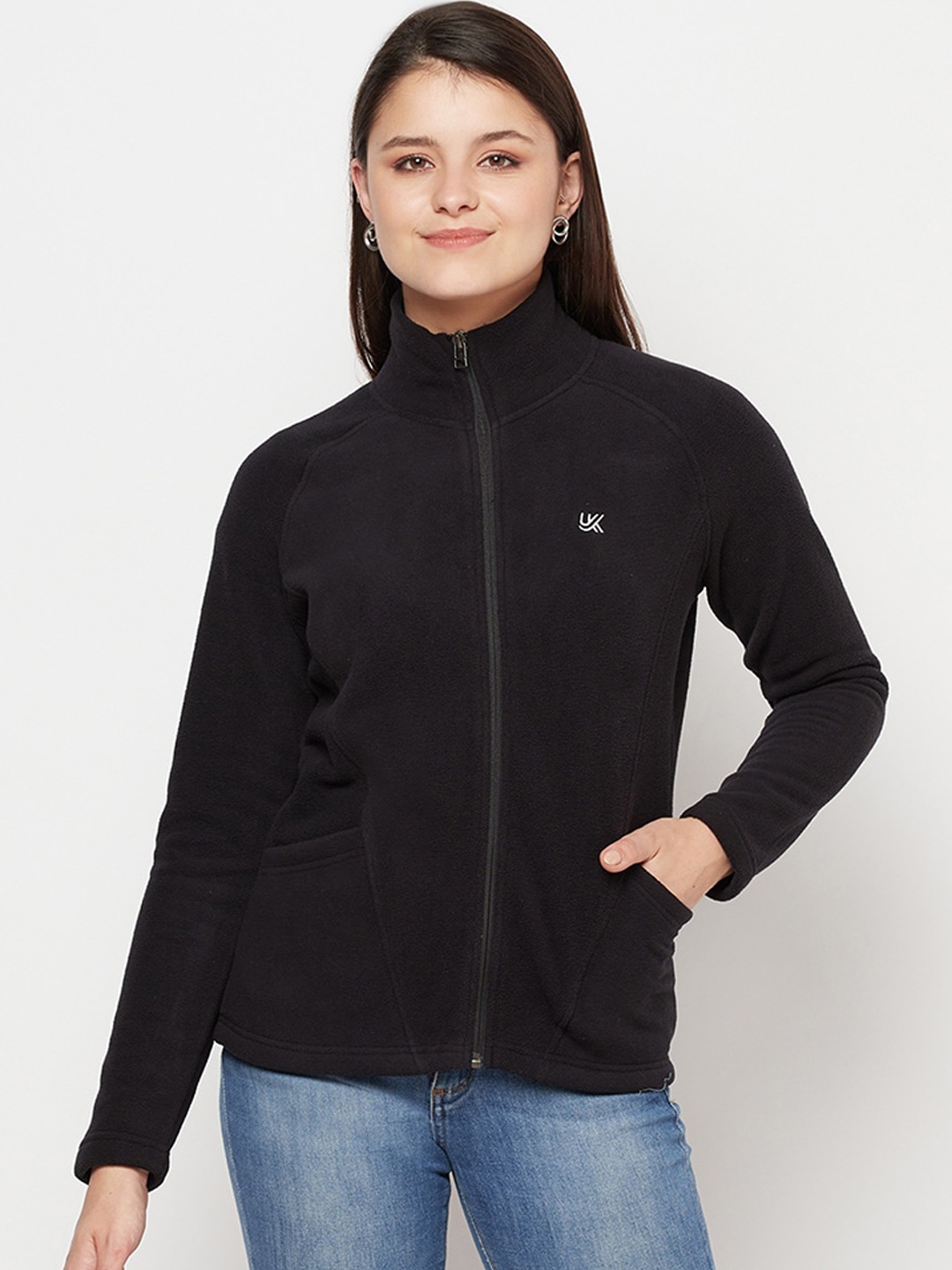 

URKNIT Mock Collar Lightweight Sporty Jacket, Black