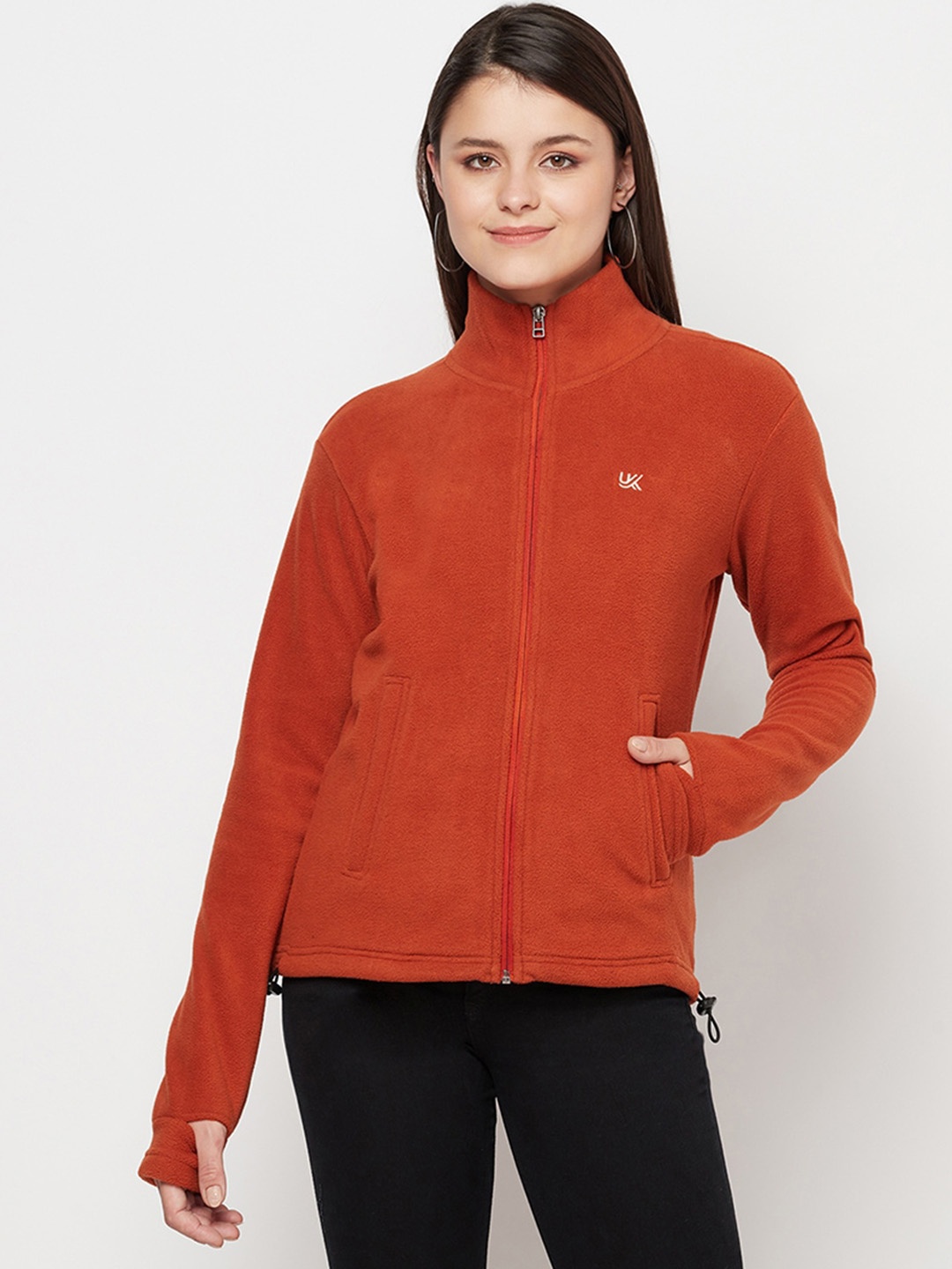 

URKNIT Mock Collar Lightweight Bomber Jacket, Rust