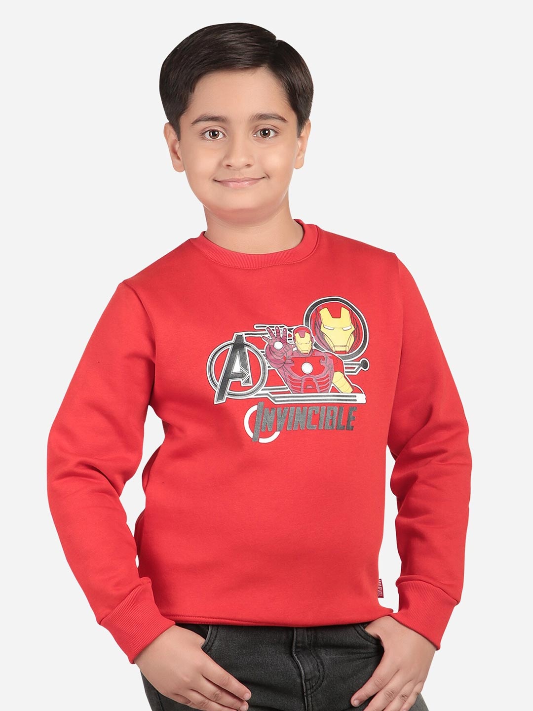 

Bodycare Kids Boys Avengers Printed Fleece Sweatshirt, Red