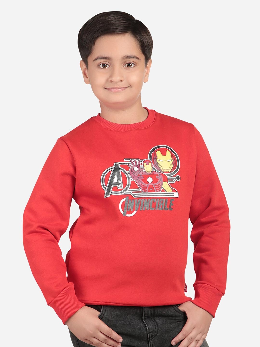 

Bodycare Kids Boys Typography Printed Fleece Sweatshirt, Red