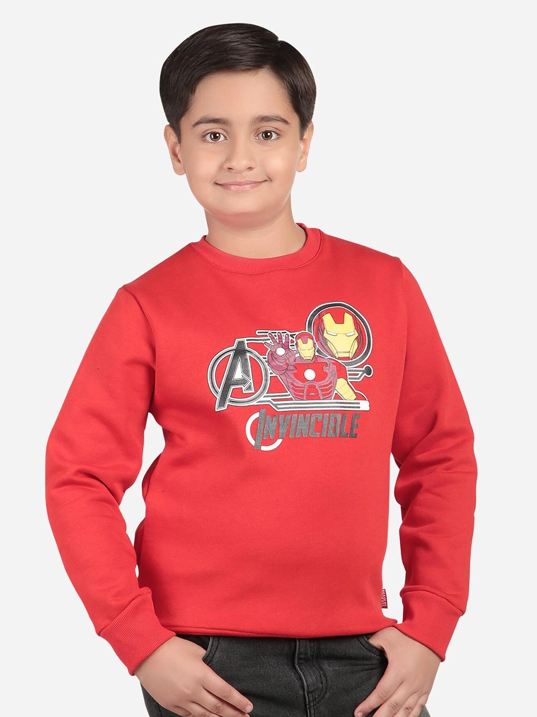 

Bodycare Kids Boys Typography Printed Fleece Sweatshirt, Red