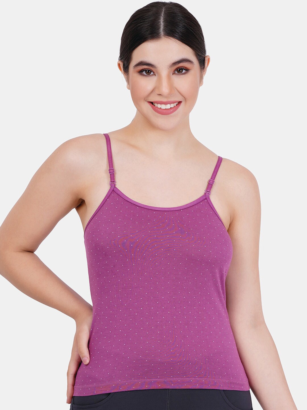 

Reveira Printed Non-Padded Camisole, Purple