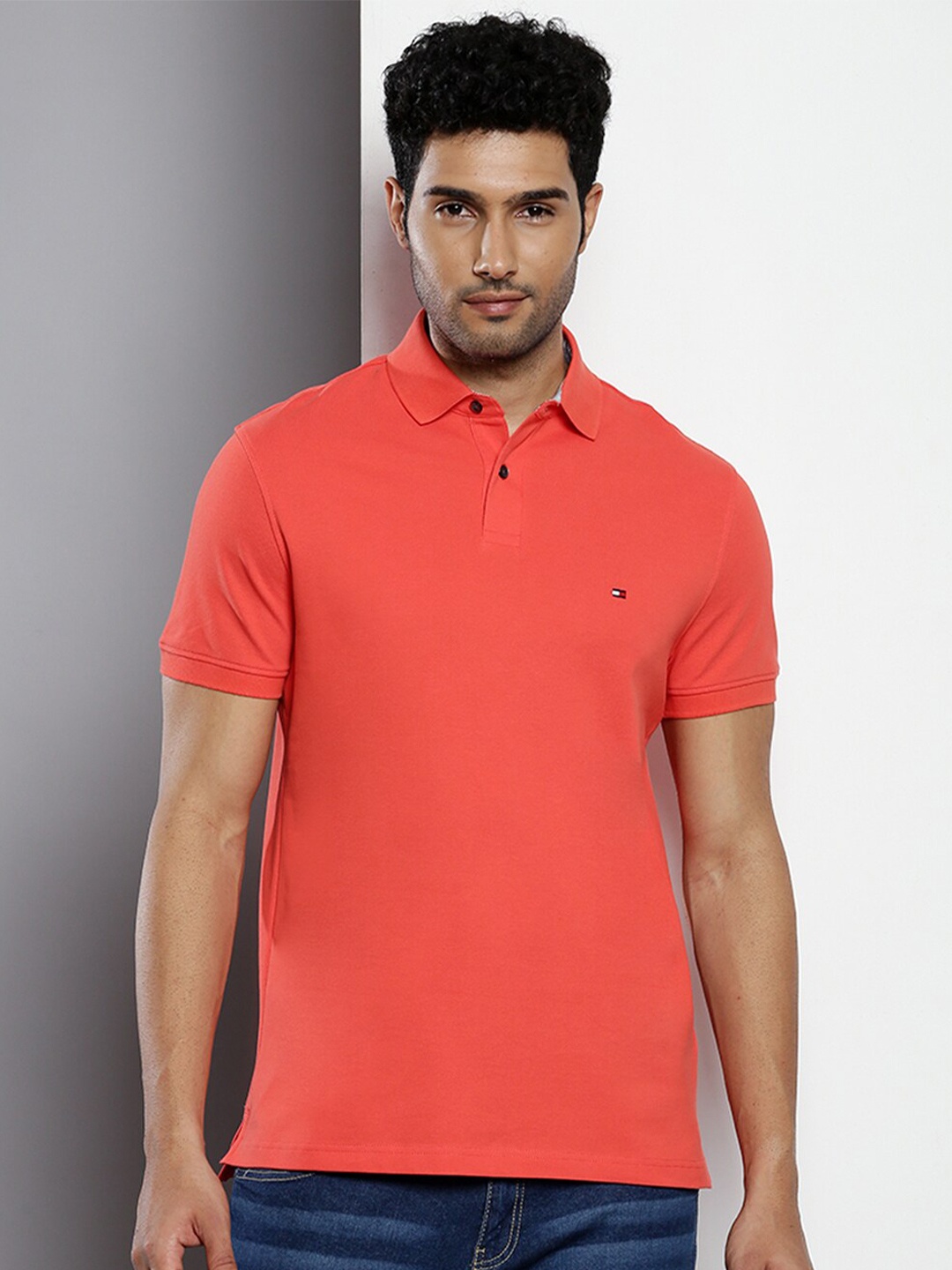 

Tommy Hilfiger Polo Collar Short Sleeves T-shirt, Coral