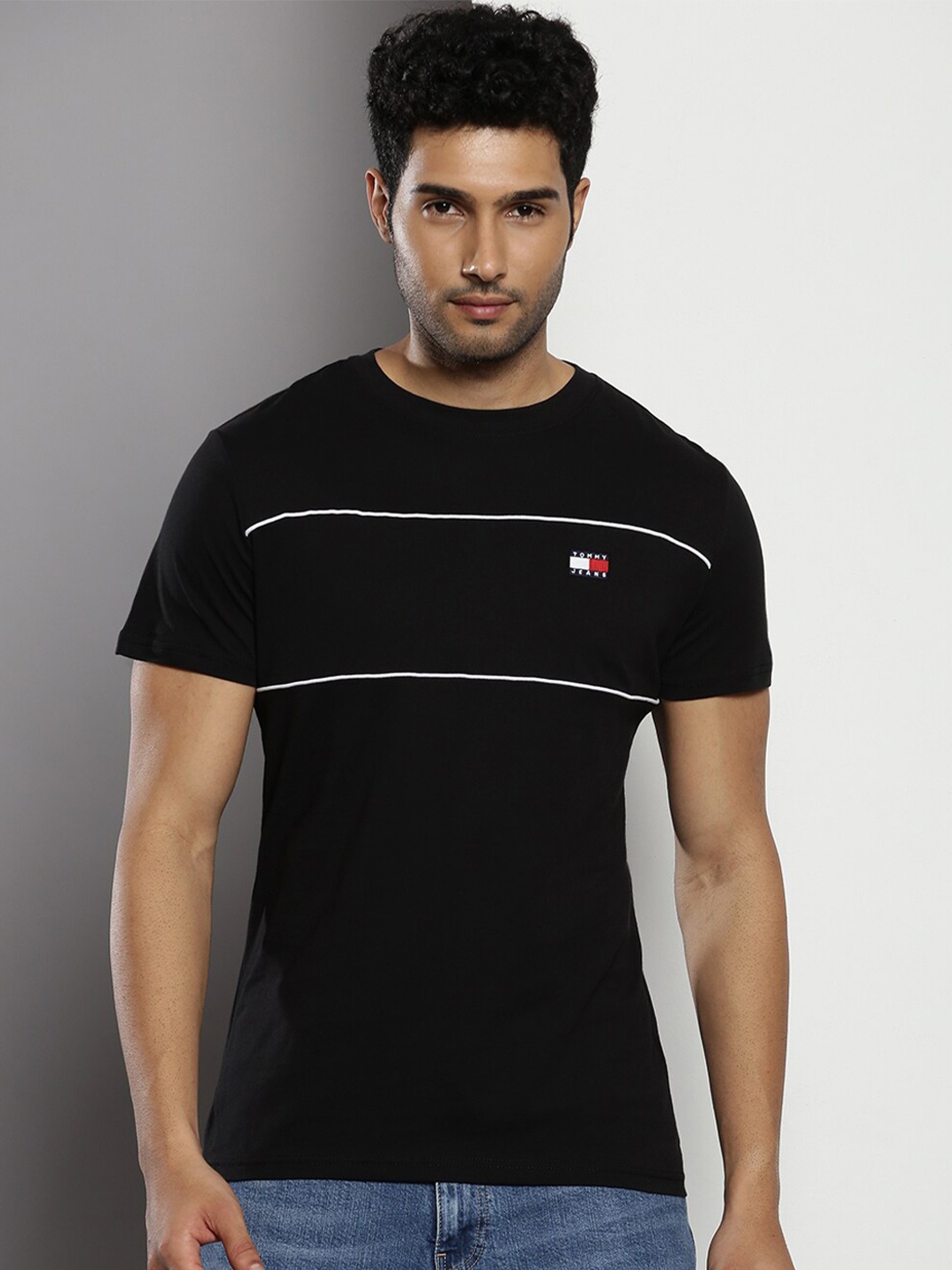 

Tommy Hilfiger Striped Round Neck Short Sleeves T-shirt, Black