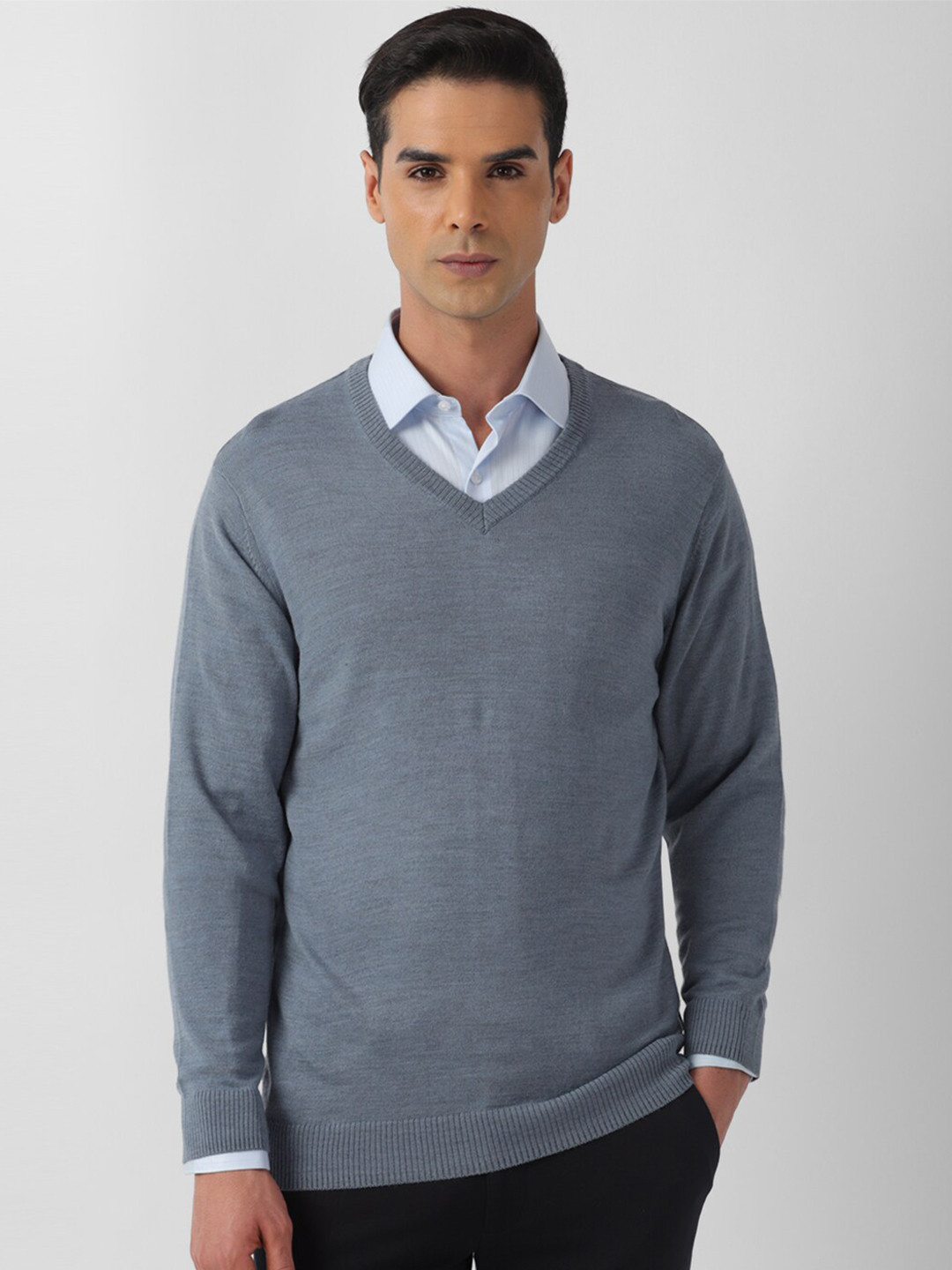 

Van Heusen V-Neck Long Sleeves Pullover Sweater, Blue