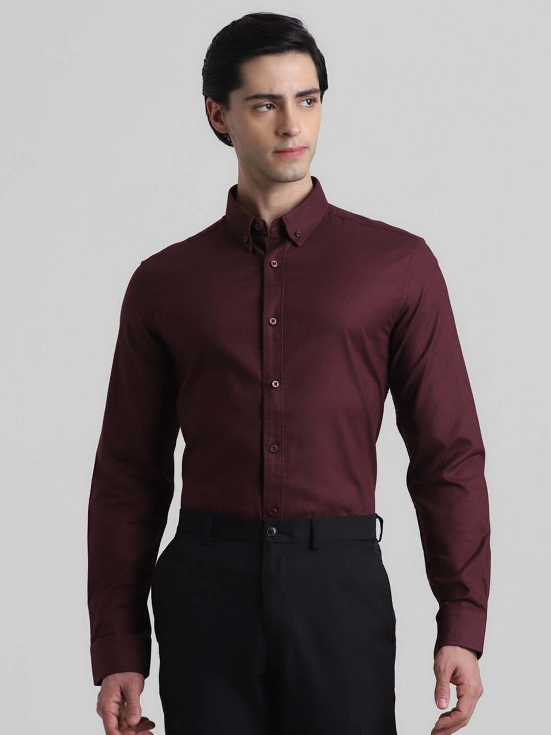 

Jack & Jones Button-Down Collar Formal Shirt, Maroon