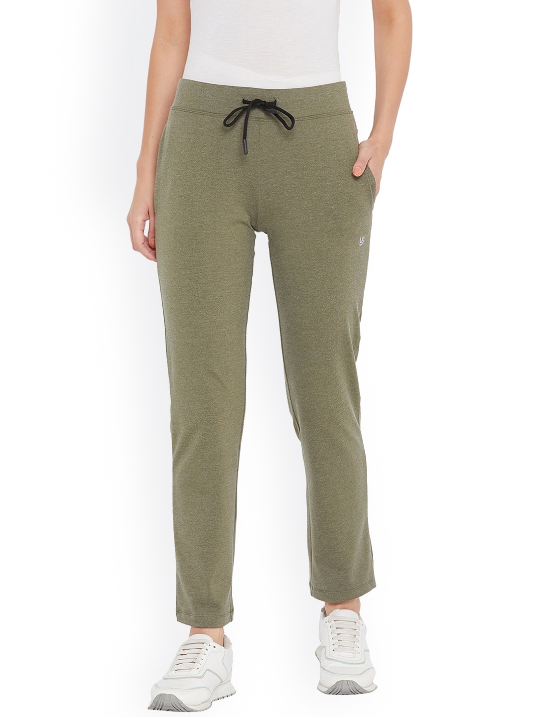 

URKNIT Women Cotton Track Pants, Olive