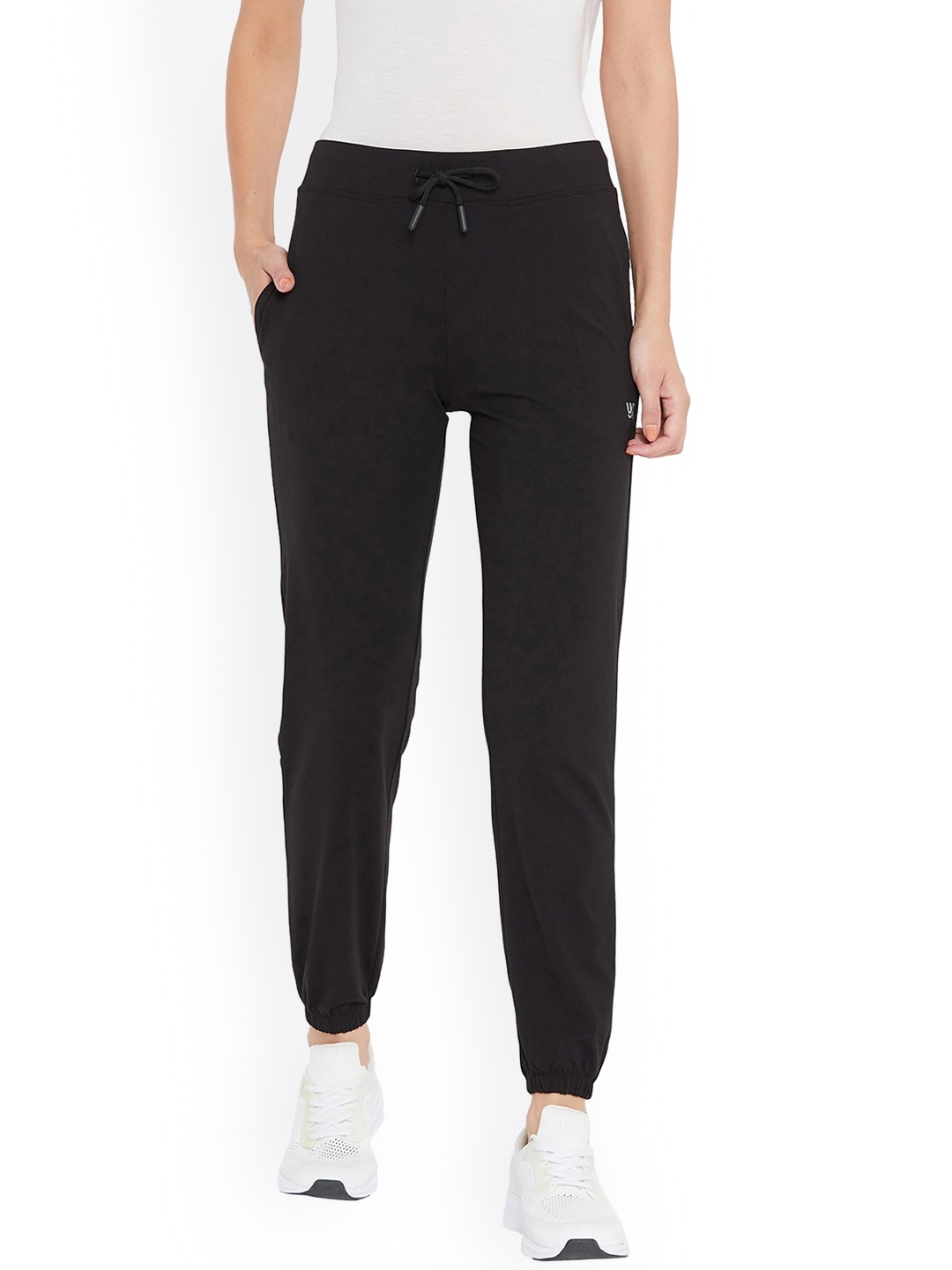 

URKNIT Women Mid Rise Cotton Sports Joggers, Black