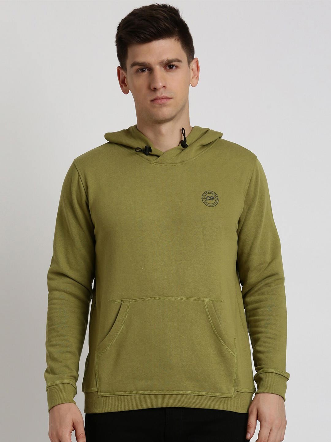 

Peter England Casuals Hooded Pullover Sweatshirt, Olive