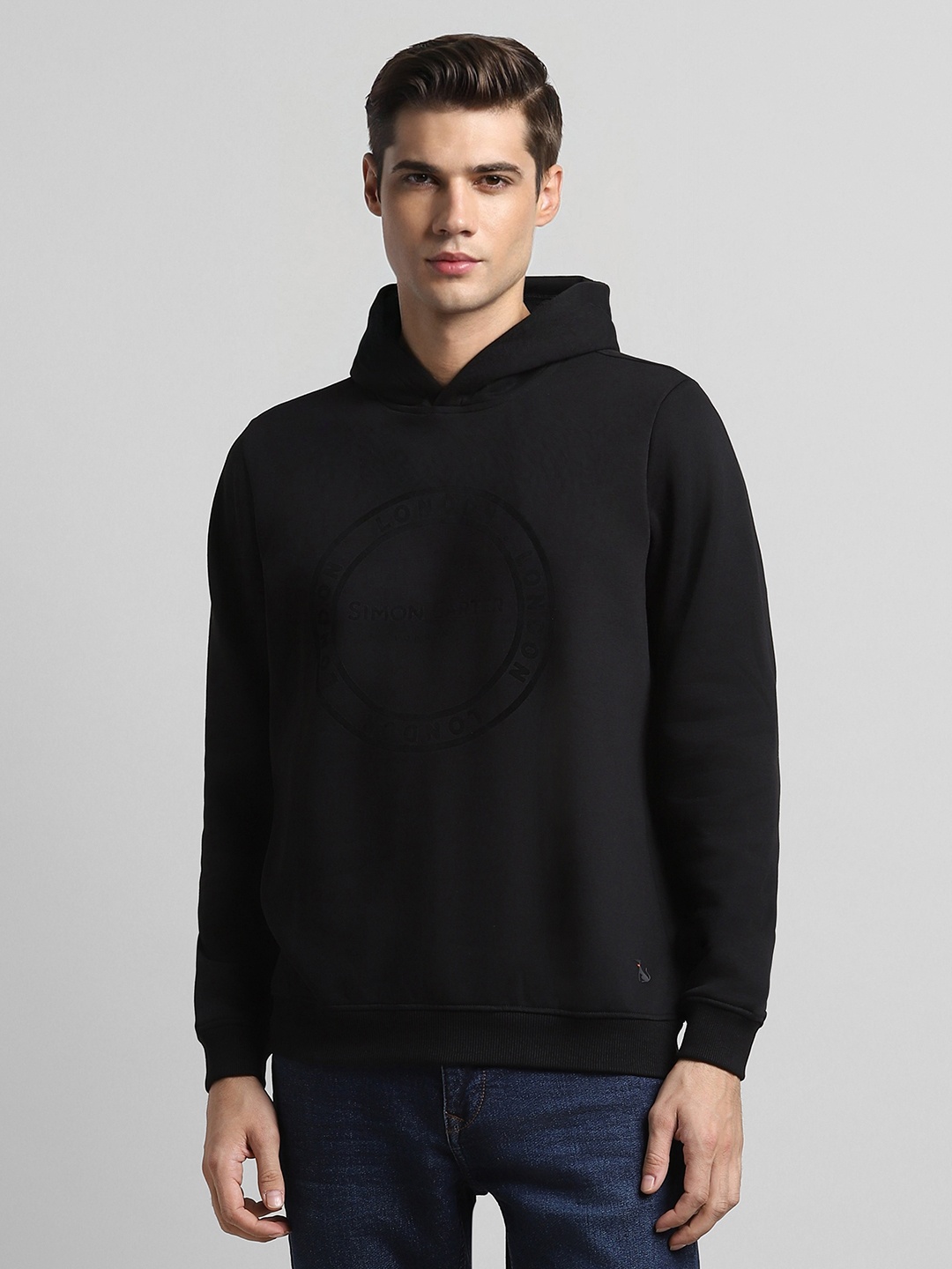 

SIMON CARTER LONDON Cotton Hooded Sweatshirt, Black