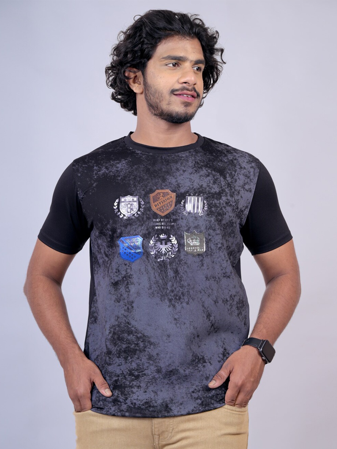 

Pontiac Graphic Printed Cotton T-shirt, Black