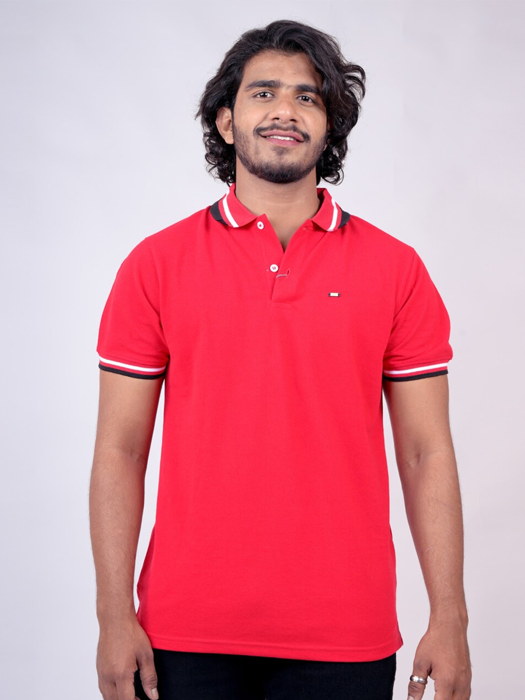 

Pontiac Polo Collar Cotton T-shirt, Red