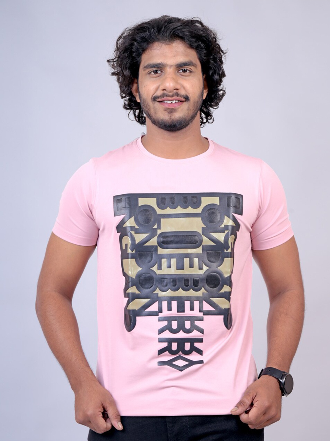 

Pontiac Graphic Printed Cotton T-shirt, Pink