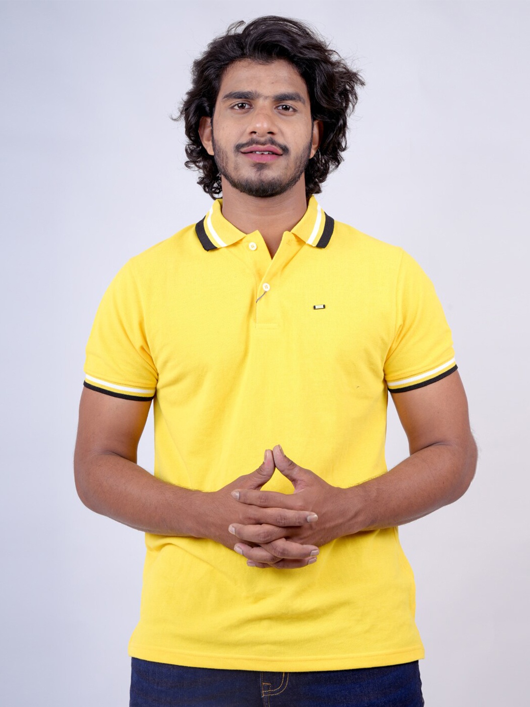 

Pontiac Polo Collar Cotton T-shirt, Yellow
