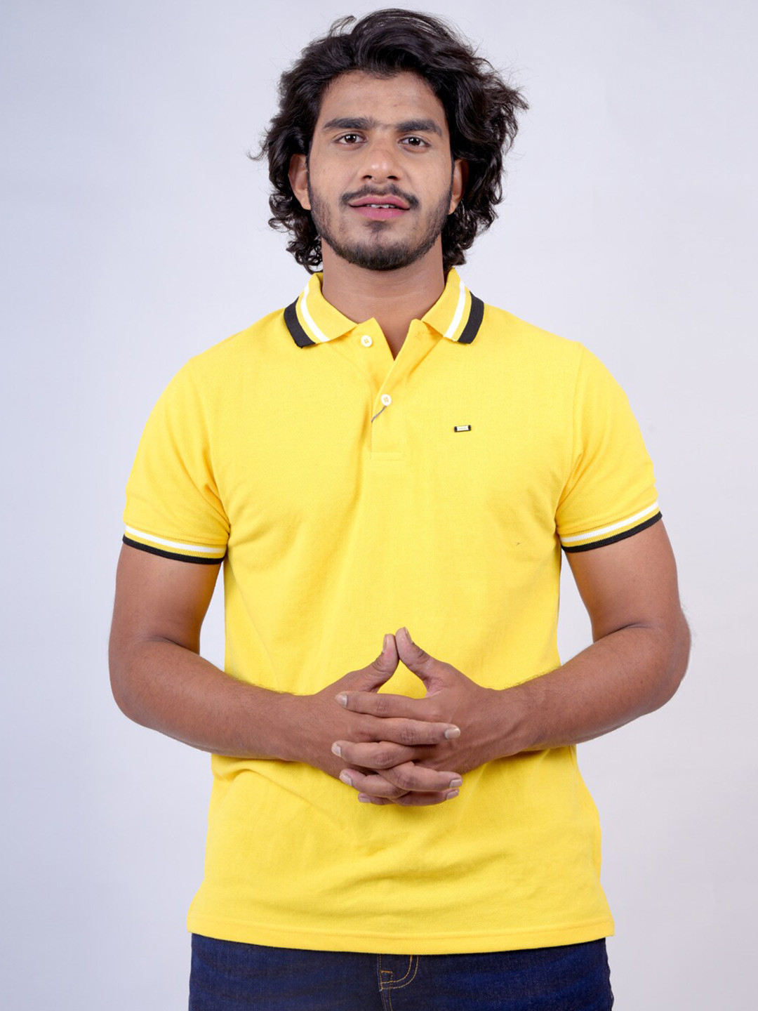 

Pontiac Polo Collar Cotton T-shirt, Yellow