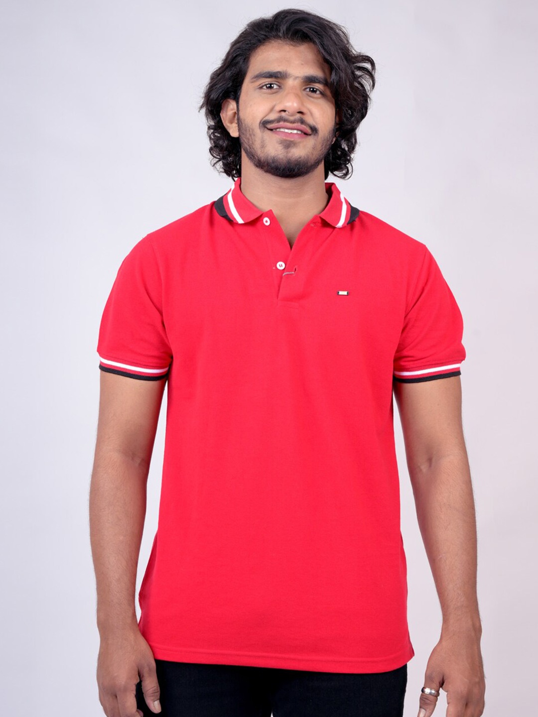 

Pontiac Polo Collar Cotton T-shirt, Red