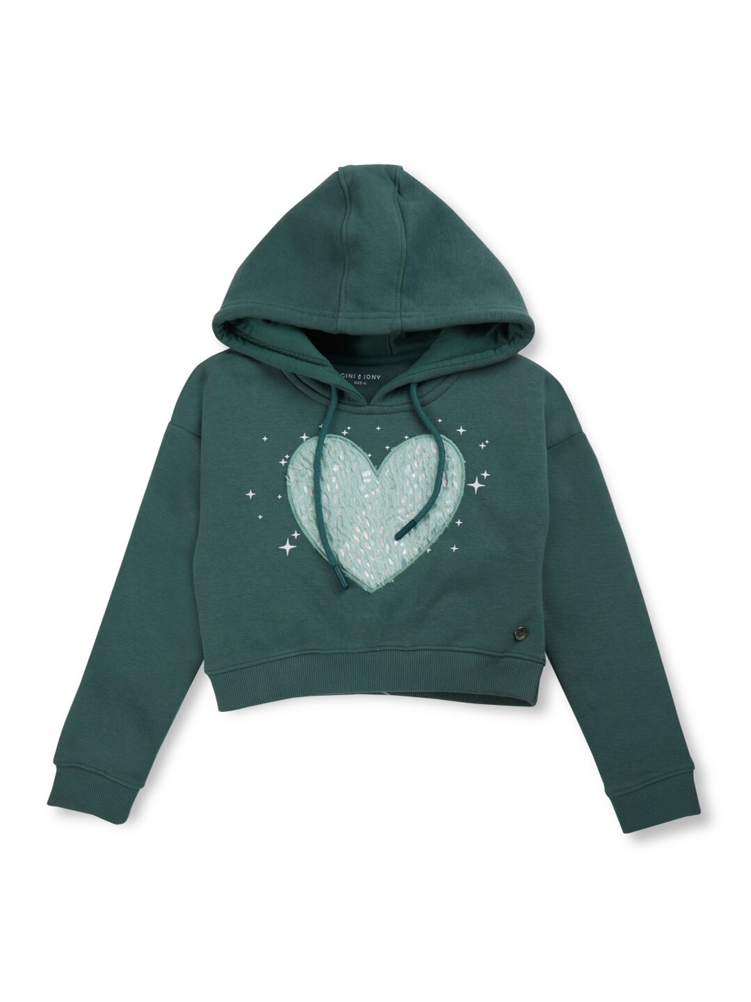 

Gini and Jony Girls Printed Fleece Sweatshirt, Green