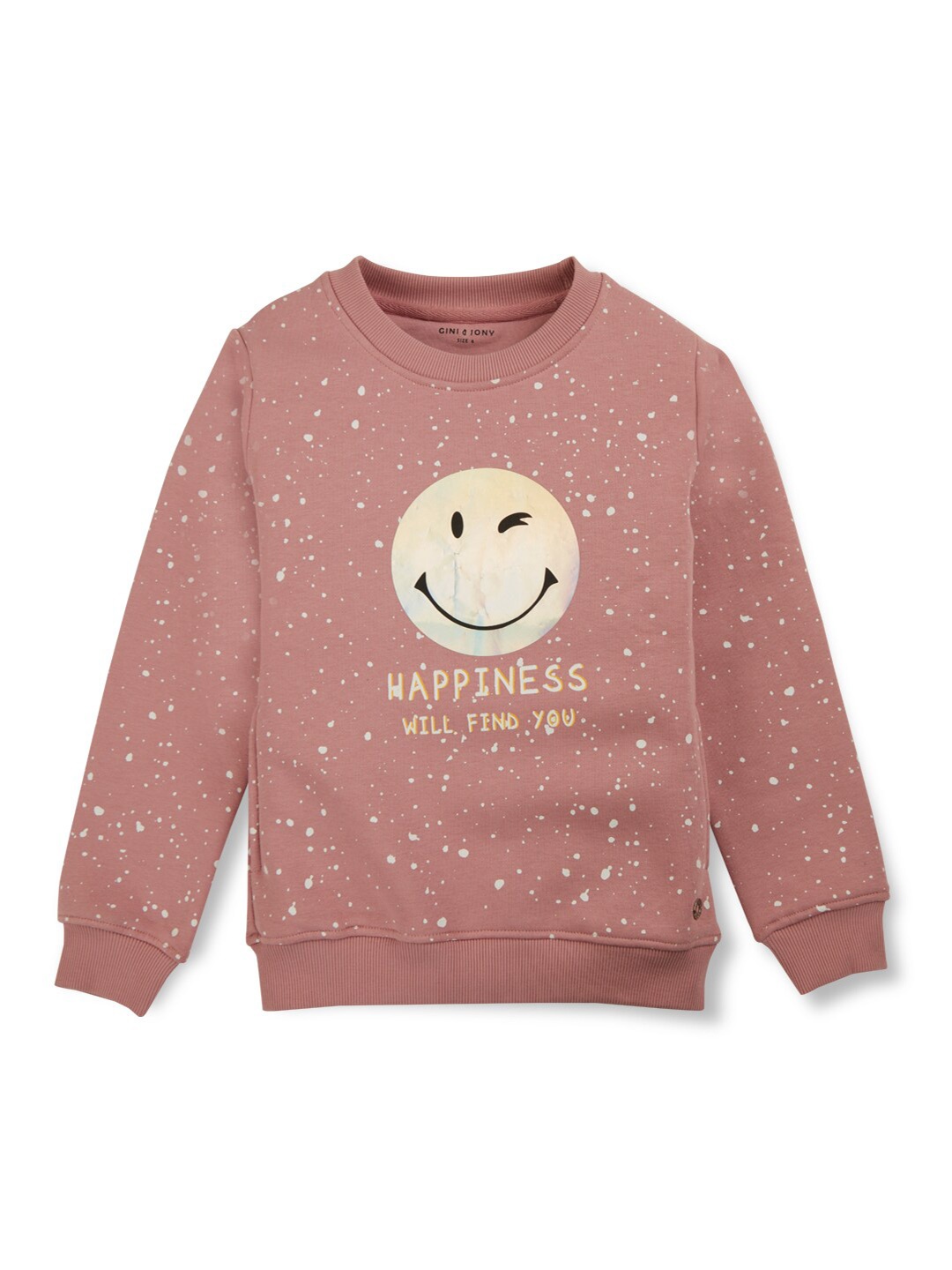 

Gini and Jony Girls Printed Fleece Sweatshirt, Pink