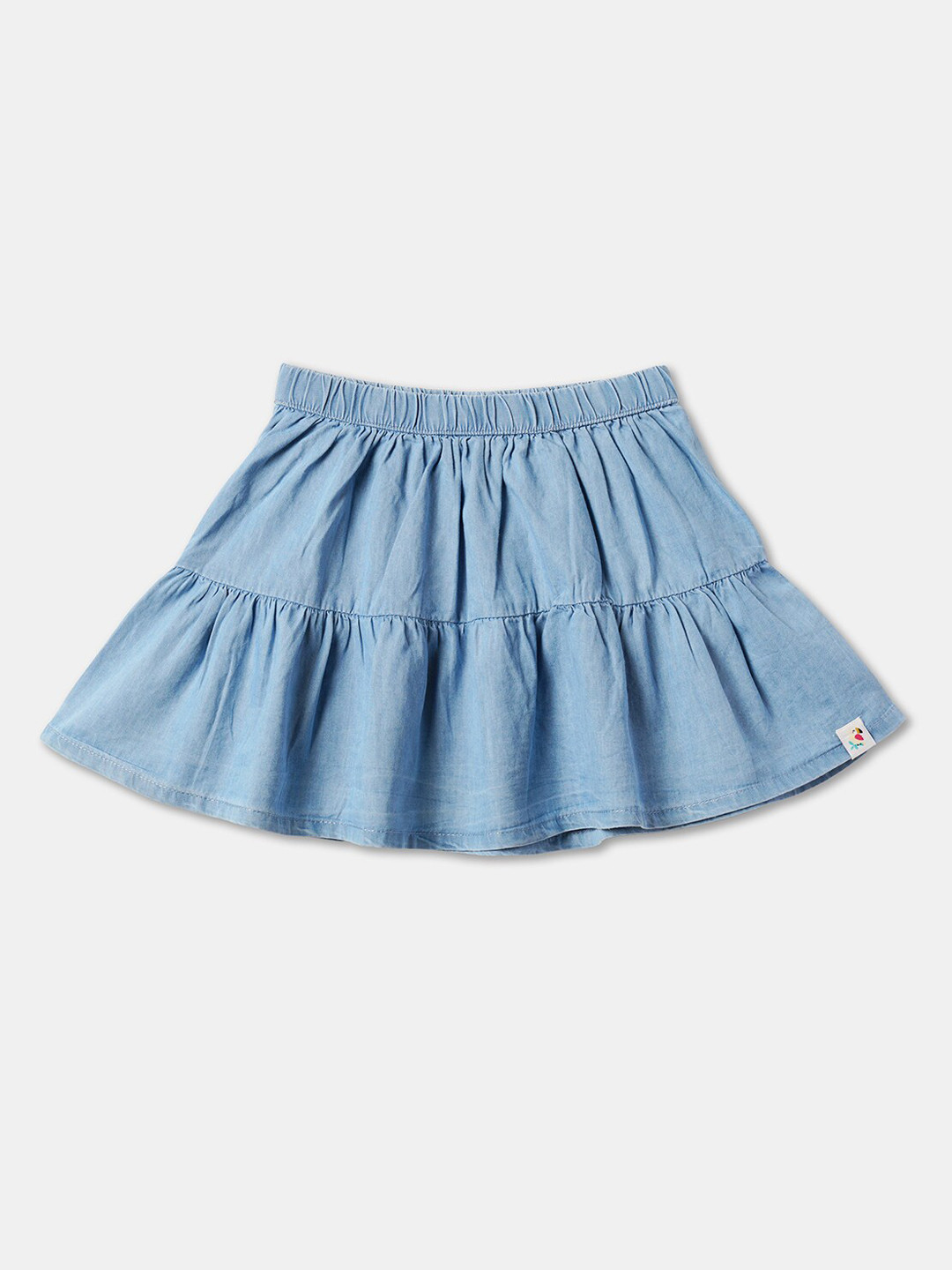 

R&B Girls Mid-Rise Flared Mini Skirts, Blue
