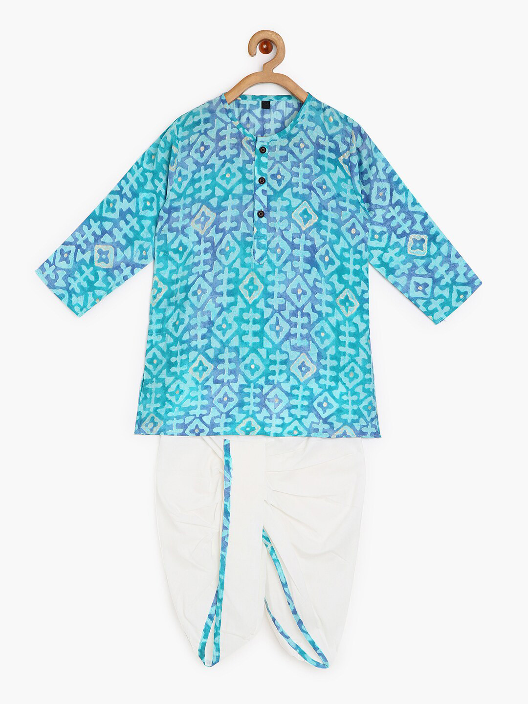 

BAESD Kids Geometric Printed Kurta with Dhoti Pants Set, Blue