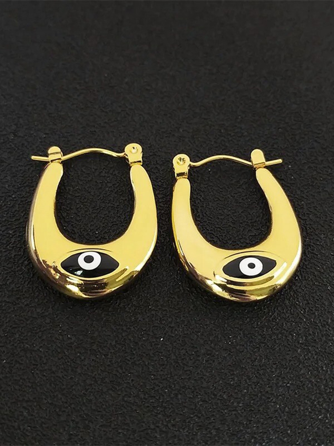 

VIEN Stainless Steel Gold-Plated Hoop Earrings