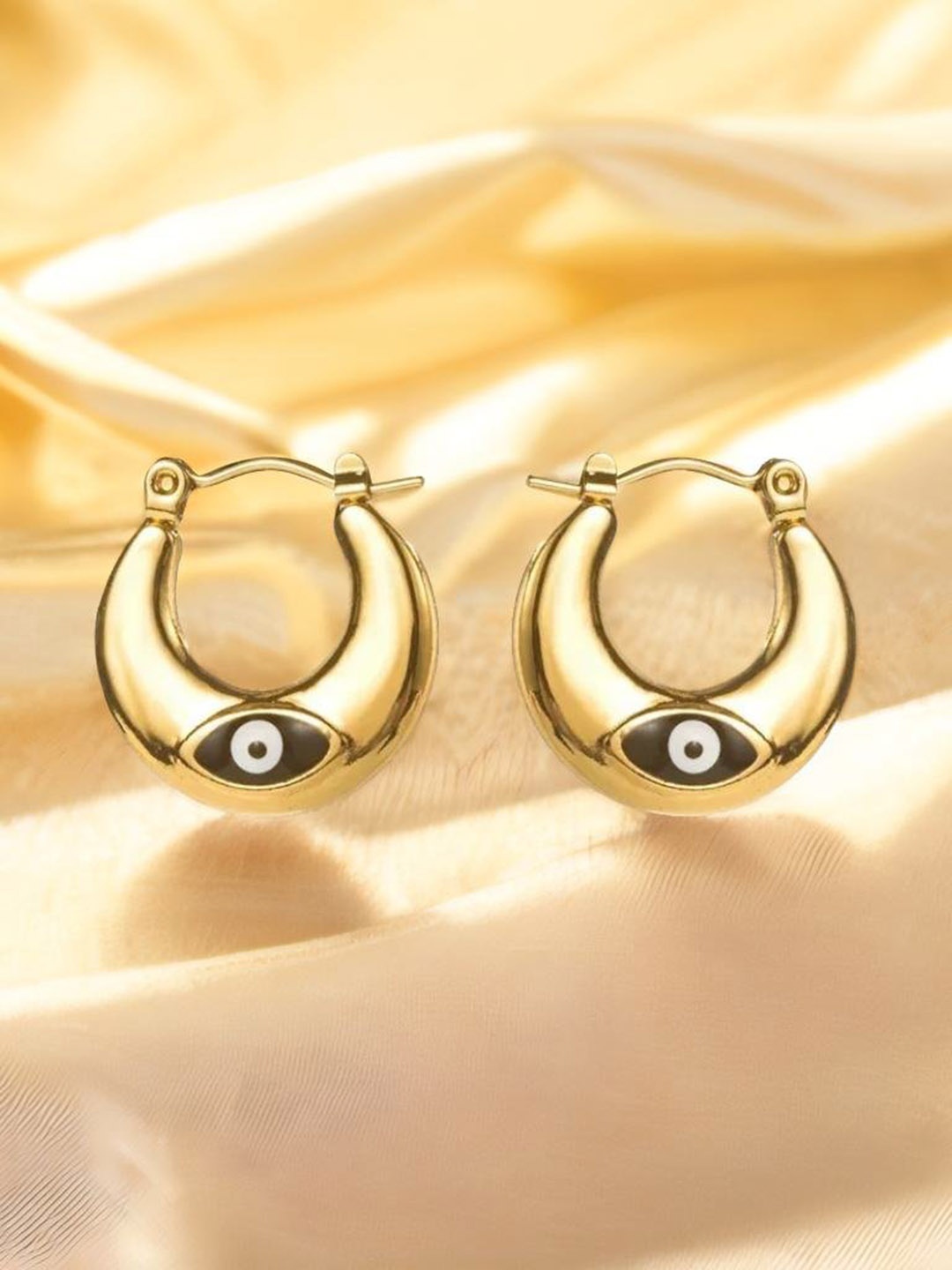 

VIEN Stainless Steel Gold-Plated Hoop Earrings