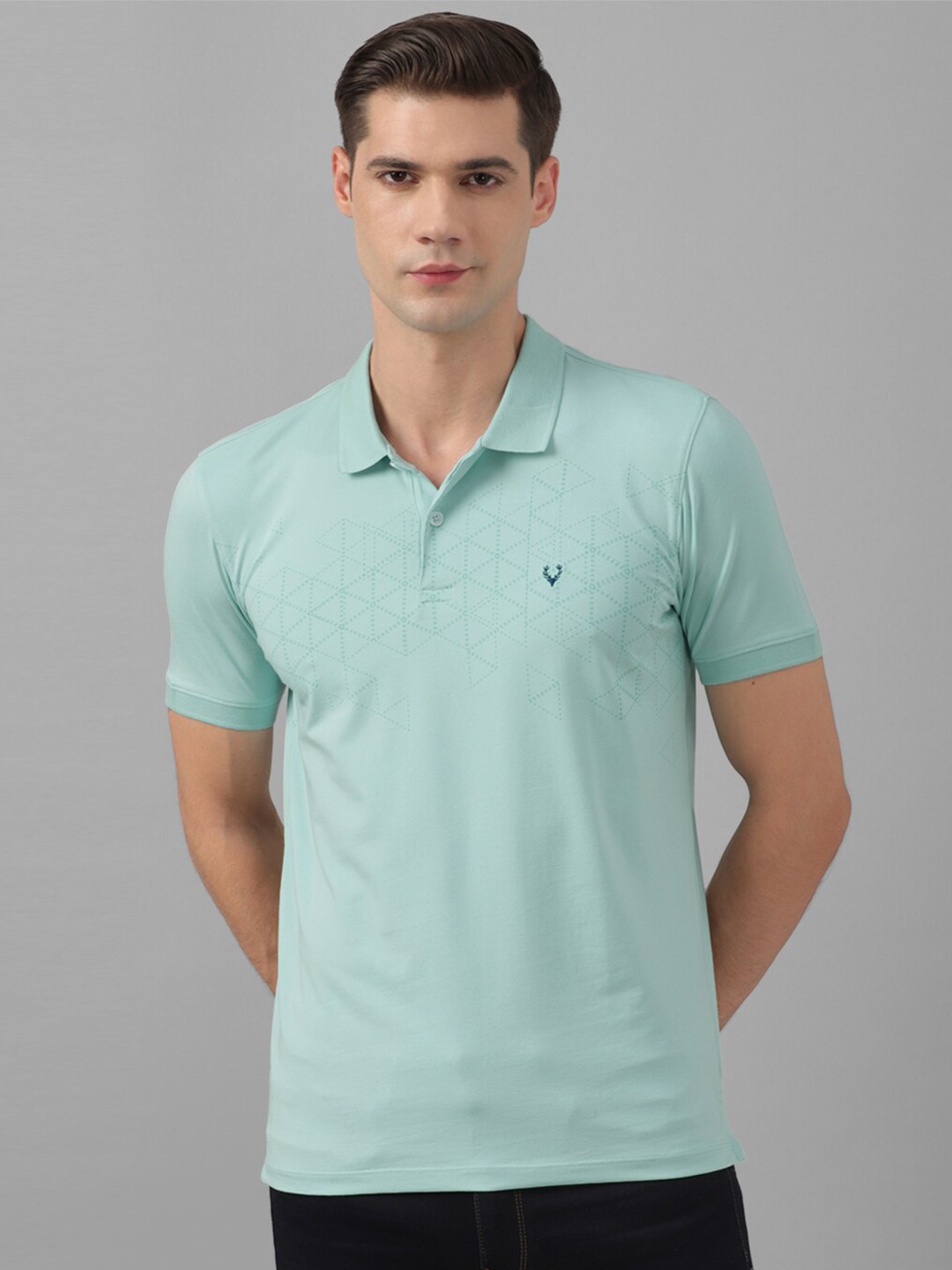 

Allen Solly Polo Collar Pure Cotton T-shirt, Green