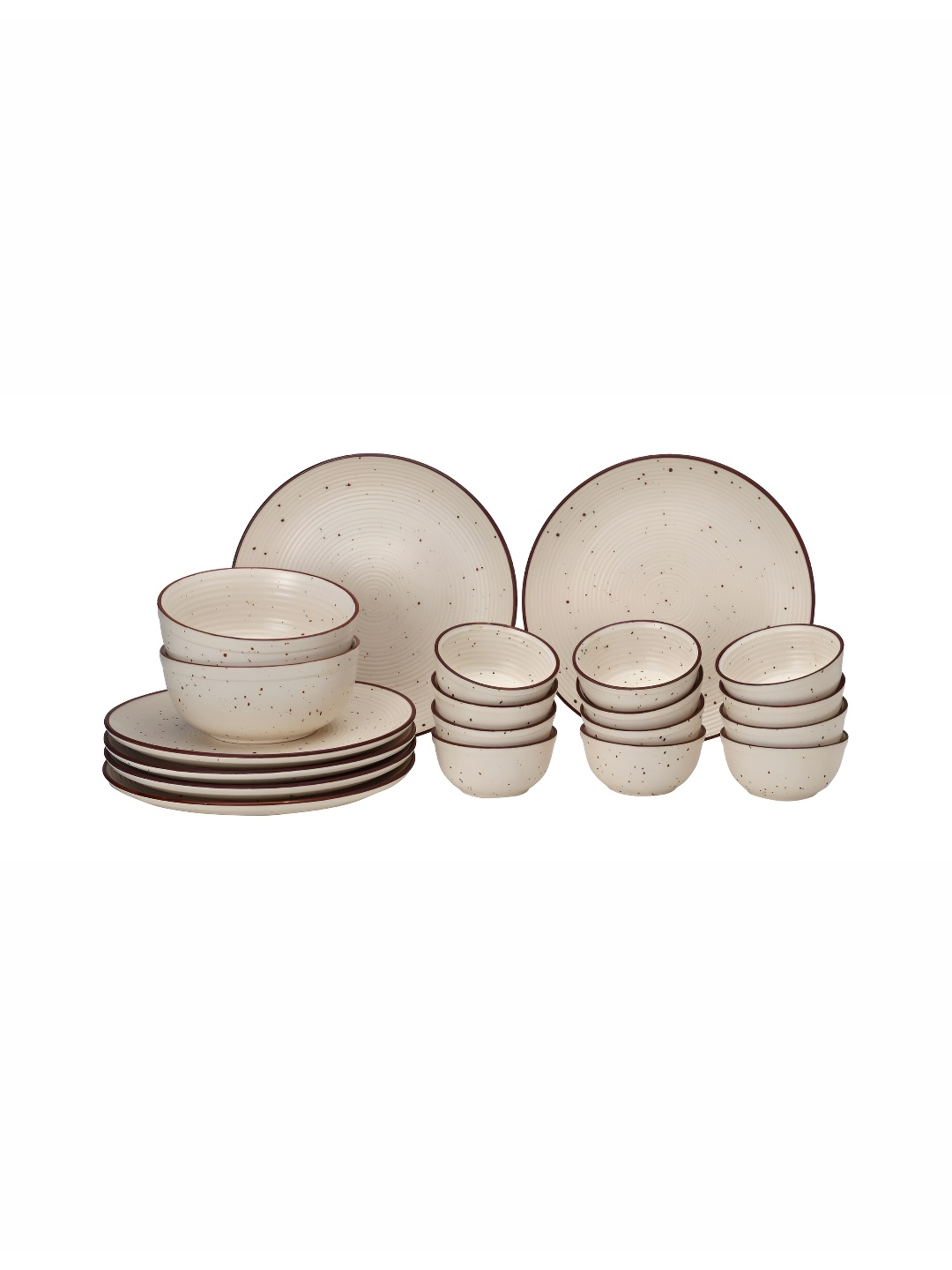 

BODHI HOUSE Beige & 20 Pieces Handcrafted and Hand Painted Stoneware Matte Dinner Set