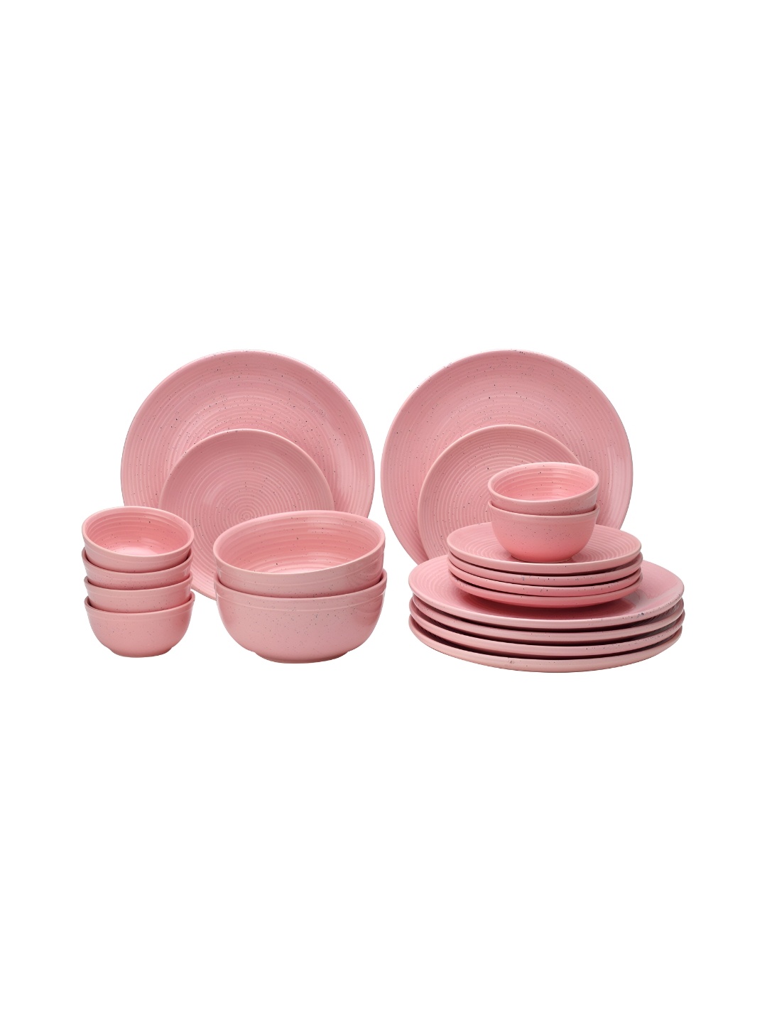 

BODHI HOUSE Pink & 20 Pieces Handcrafted and Hand Painted Stoneware Glossy Dinner Set