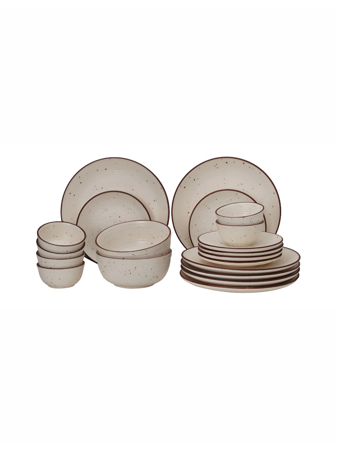 

BODHI HOUSE Beige & 20 Pieces Handcrafted and Hand Painted Stoneware Matte Dinner Set