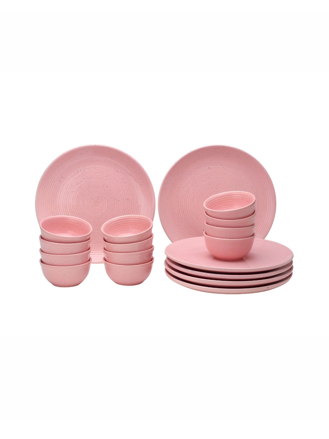 

BODHI HOUSE Pink 18 Pieces Stoneware Glossy Dinner Set
