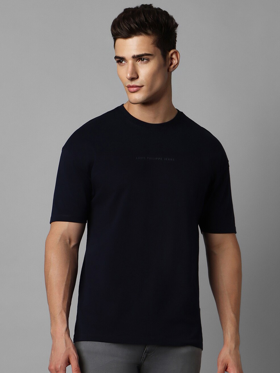 

Louis Philippe Jeans Round Neck Pure Cotton T-shirt, Navy blue