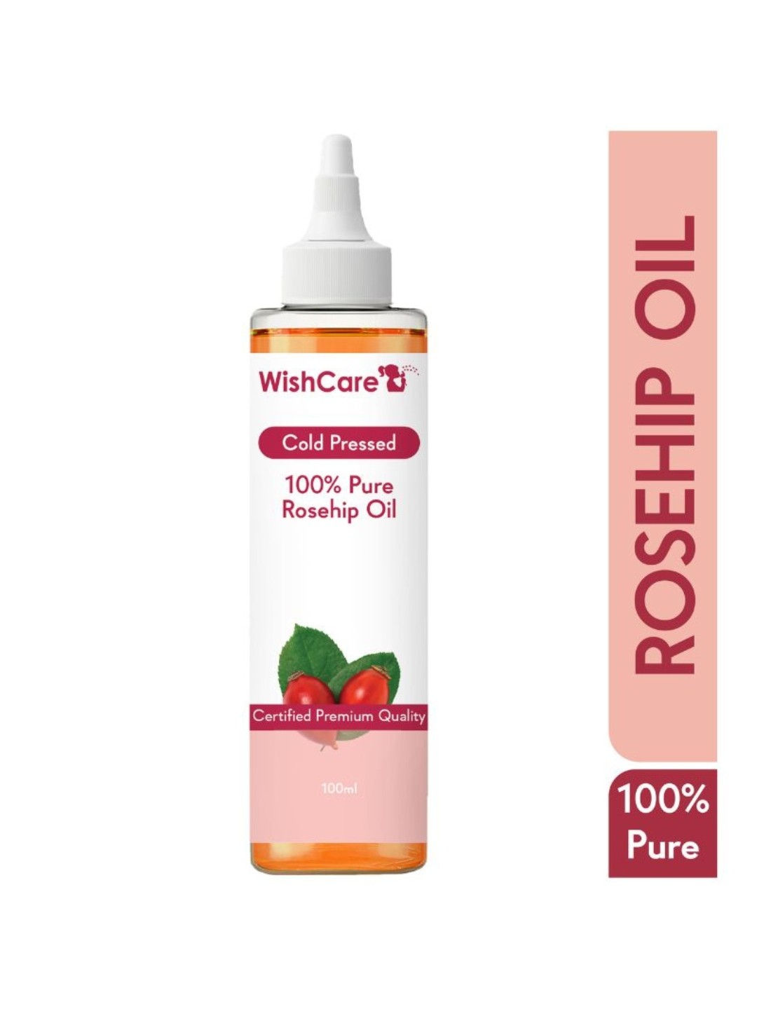 

WishCare Premium Pure & Natural Cold Pressed Rosehip Seed Hair Oil with Applicator - 100ml, Pink