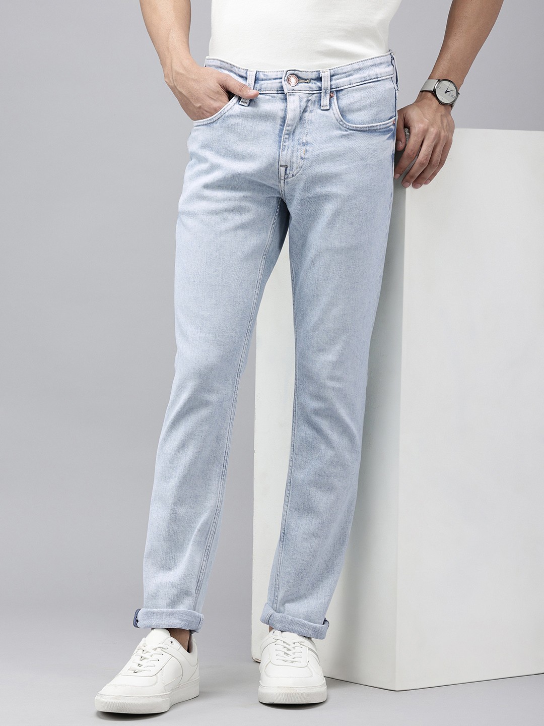 

U.S. Polo Assn. Denim Co. Men Slim Fit Heavy Fade Stretchable Jeans, Blue