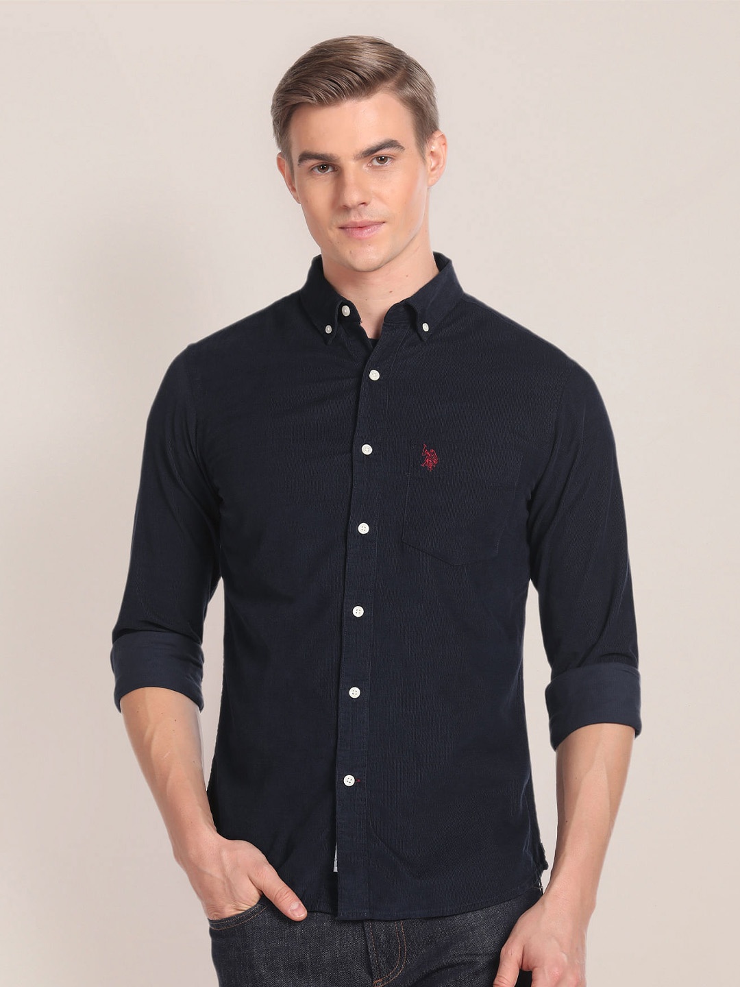 

U.S. Polo Assn. Pure Cotton Casual Shirt, Navy blue