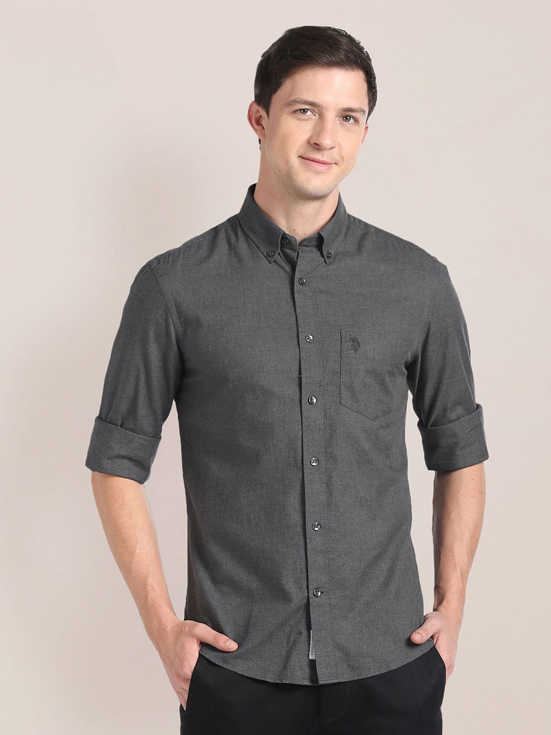 

U.S. Polo Assn. Pure Cotton Casual Shirt, Grey