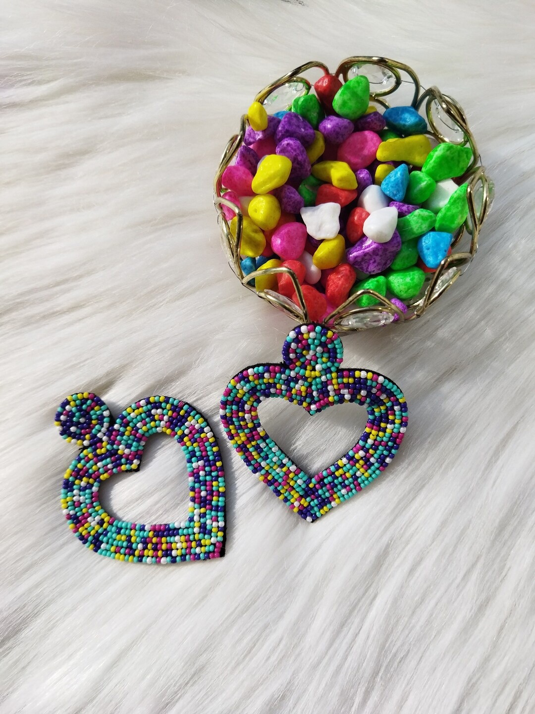 

Crunchy Fashion Heart Shaped Drop Earrings, Black