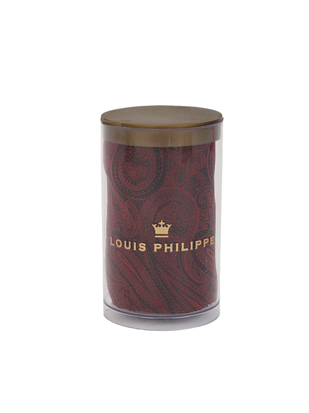 

Louis Philippe Woven Design Microfiber Pocket Square, Maroon