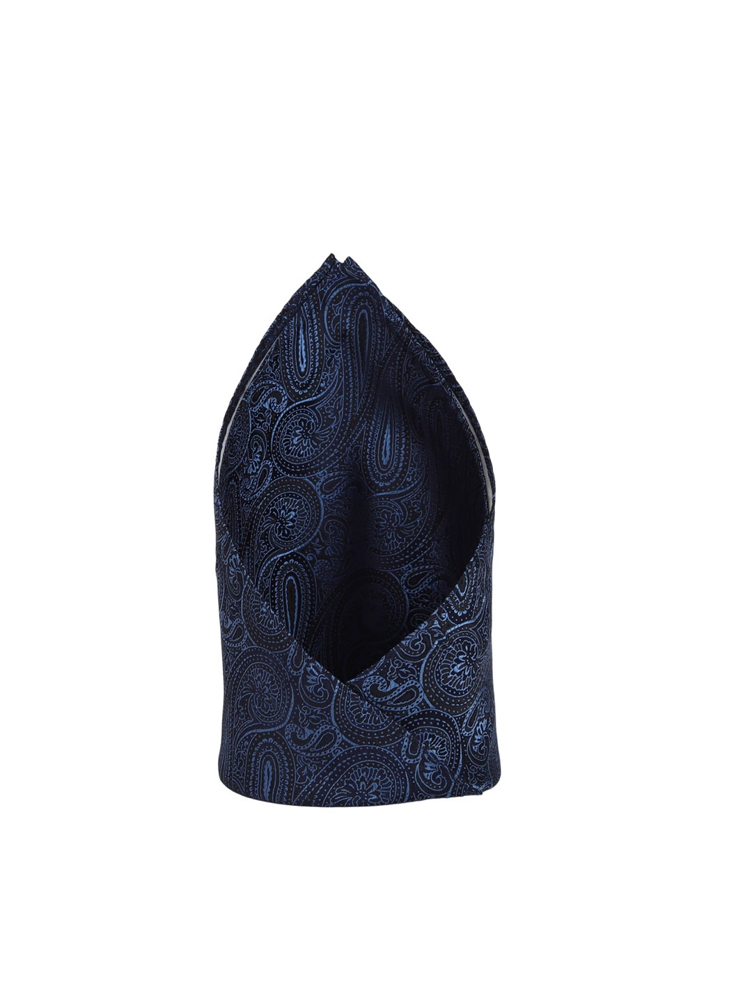 

Louis Philippe Woven Design Microfiber Pocket Square, Navy blue