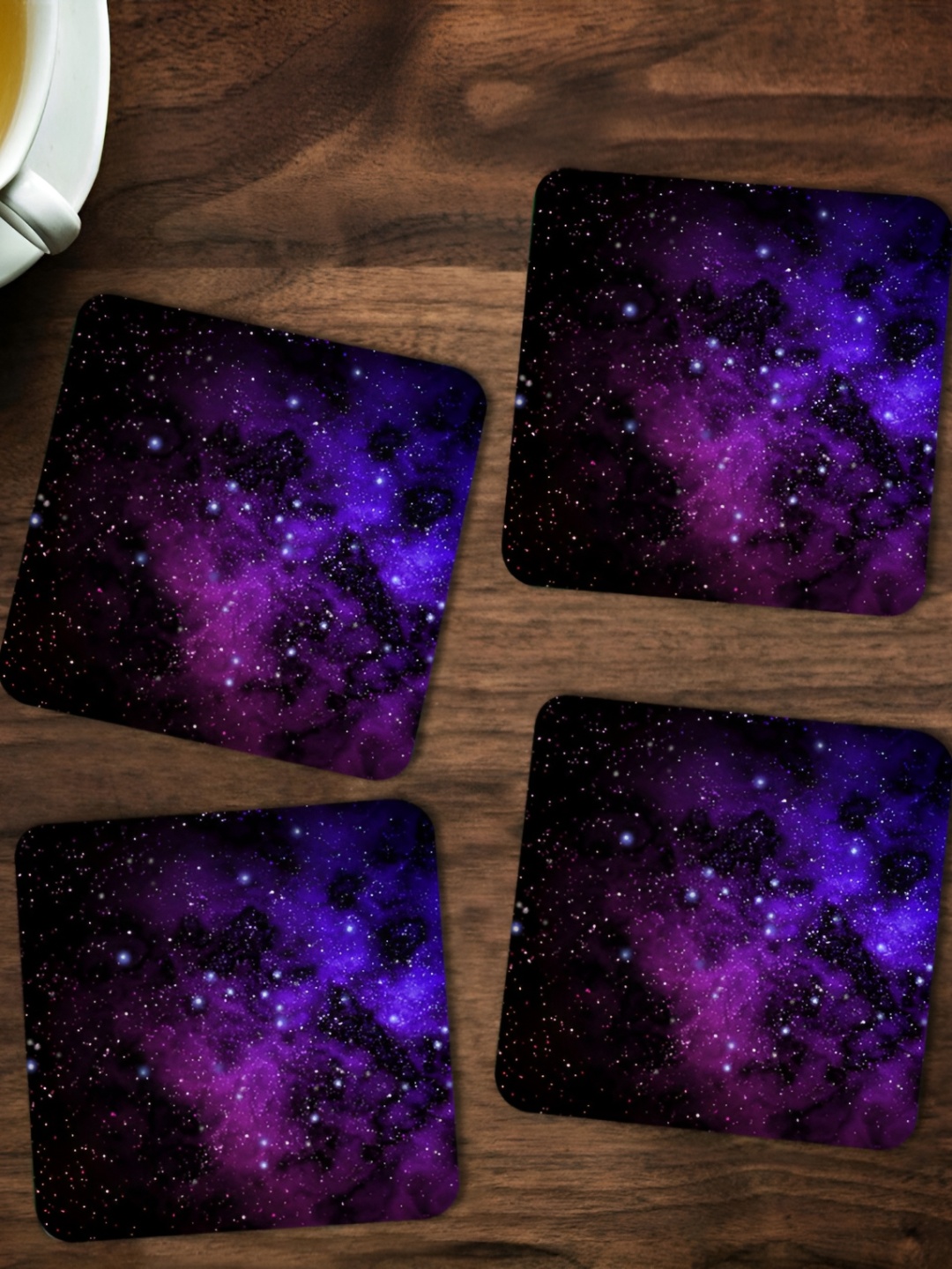 

ARTBUG Blue & Black 4 Pcs Stars Printed Coasters