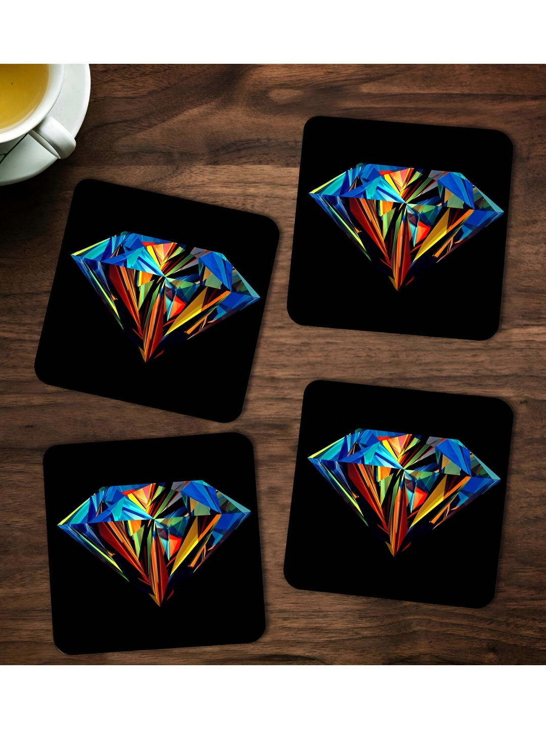 

ARTBUG Black & White 4 Pieces Printed Wooden Coasters