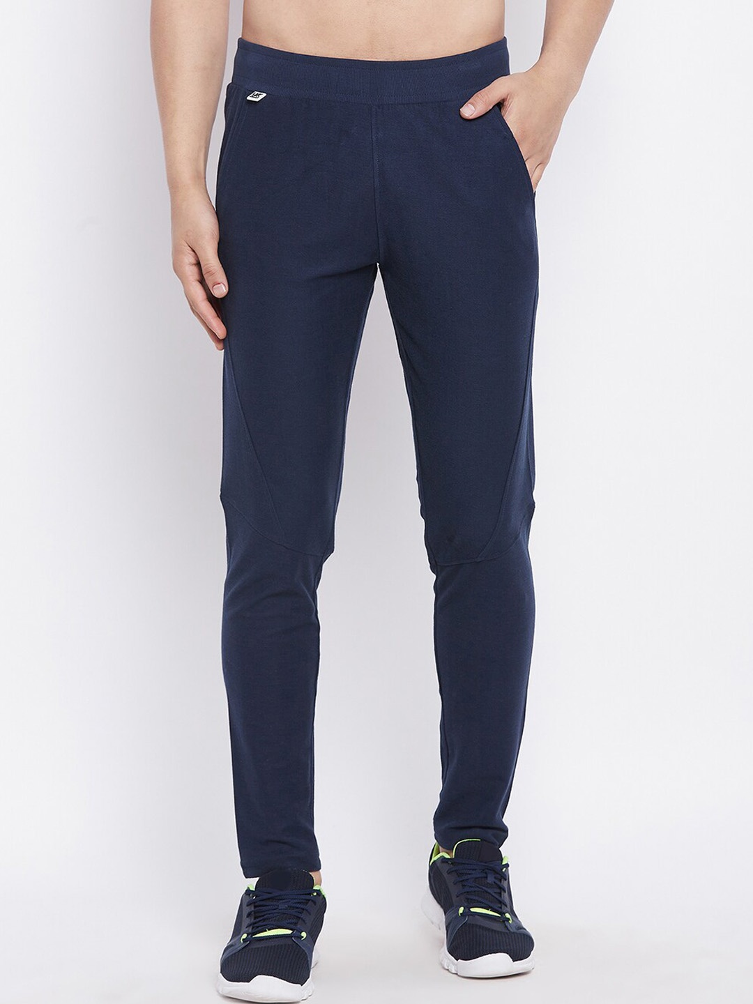 

URKNIT Men Cotton Gym Yoga Track Pants, Navy blue